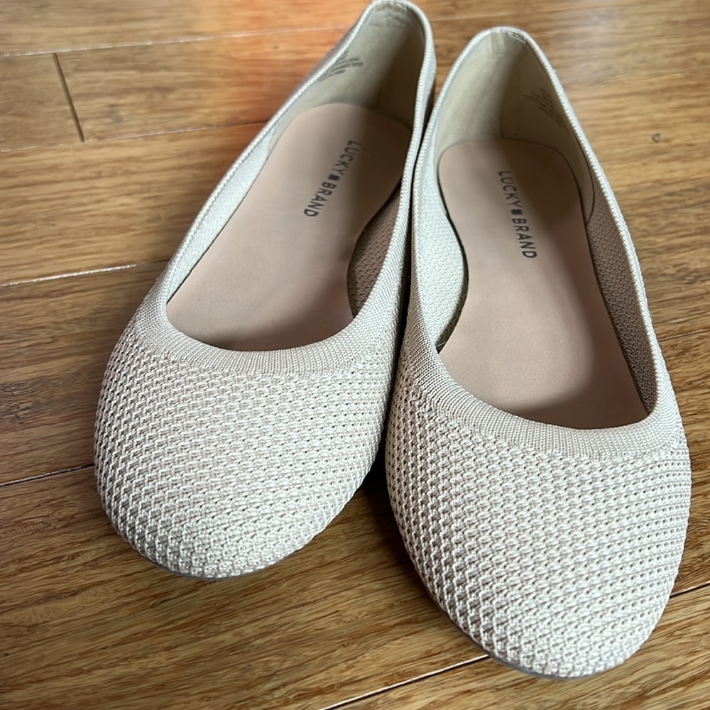 LUCKY BRAND Stretch Knit Nude Ballet Flat Sz 9M/40 - Picture 7 of 9